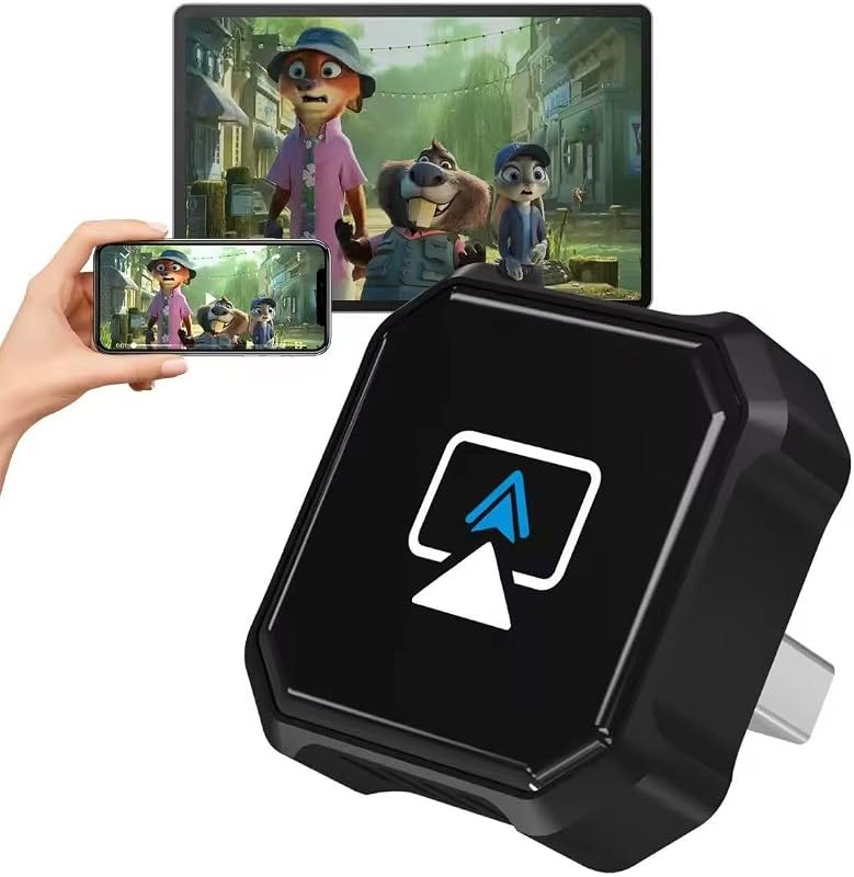 4 in 1 Wireless CarPlay Adapter - 2027 Upgraded Screen Mirroring Adapter for Apple CarPlay & Android Auto & AirPlay &