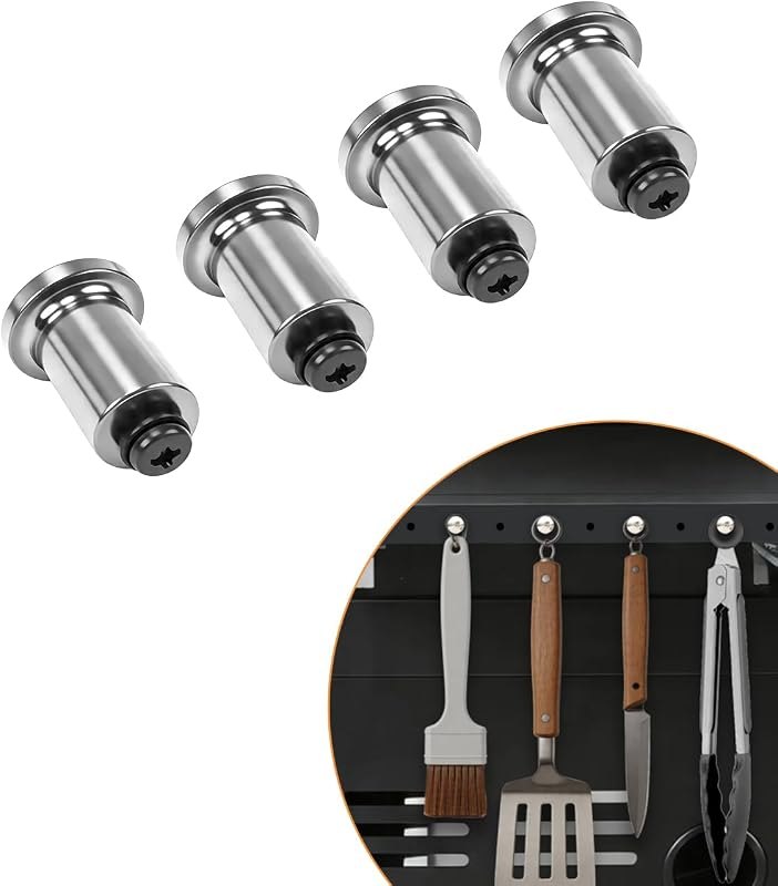 4-Pack Grill Tool Hooks for Charbroil 9466065W24 & 5667408R06, Heavy-Duty Metal BBQ Utensil Hangers for Char-Broil