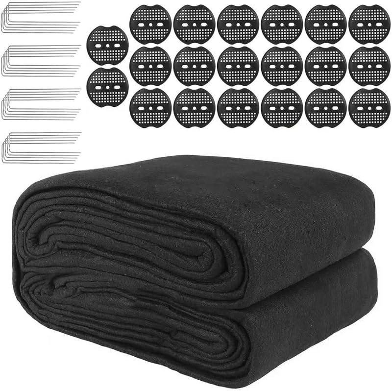 Pond Liner Non-Woven Geotextile Underlayment 10 x 15 Feet Thickened Outdoor Ponds Underlayment Landscape Fabric Kit