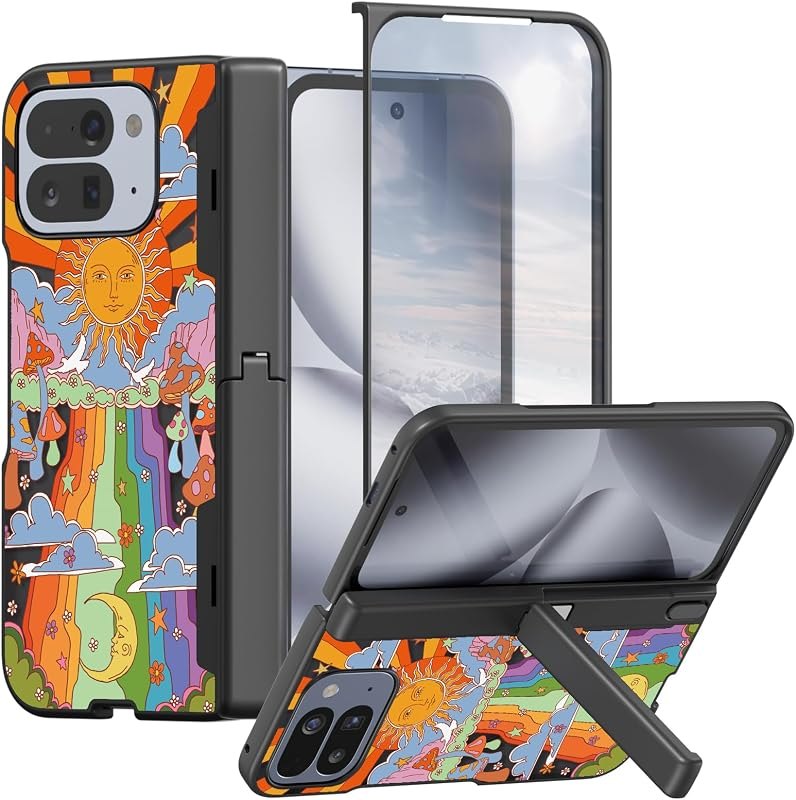 Rosarnnah for Google Pixel 10 Pro Fold Case Cute Design Mushroom — best Pixel 10 Pro Fold hinge protect for pixel pro