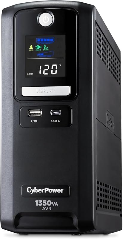 CyberPower CST135UC2-R Line‑Interactive UPS Battery Backup and Surge Protector, 1350VA/810W, AVR, 10 Outlets, USB‑C &