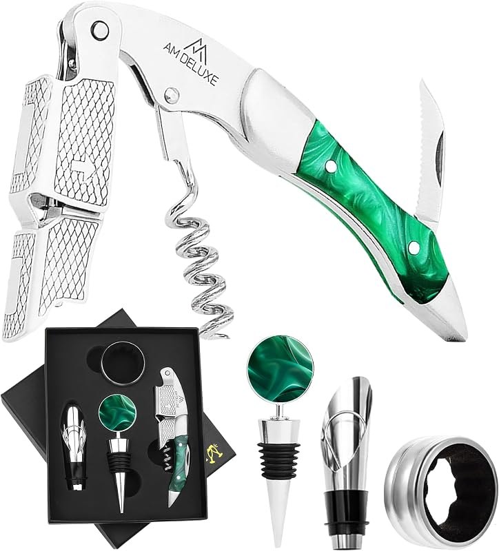 Wine Bottle Opener Set - Professional Waiters Corkscrew Wine Opener, Wine Aerator Pourer Spout, Wine Bottle Stopper