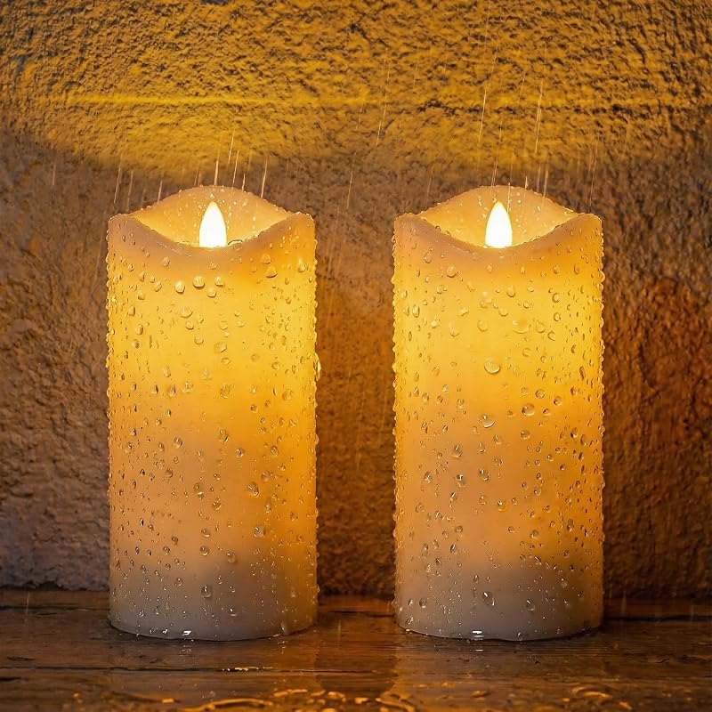 Livinlarge Large Solar Candles Outdoor Waterproof,Flameless Votive Candle — solar desk holder for solar desk holder