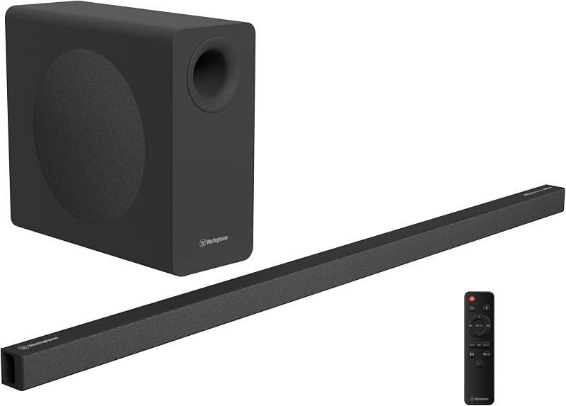 Westinghouse 2.1 Channel Soundbar with Wireless Subwoofer, DTS:X and Dolby Atmos, 120W RMS & 240W Max Output, for