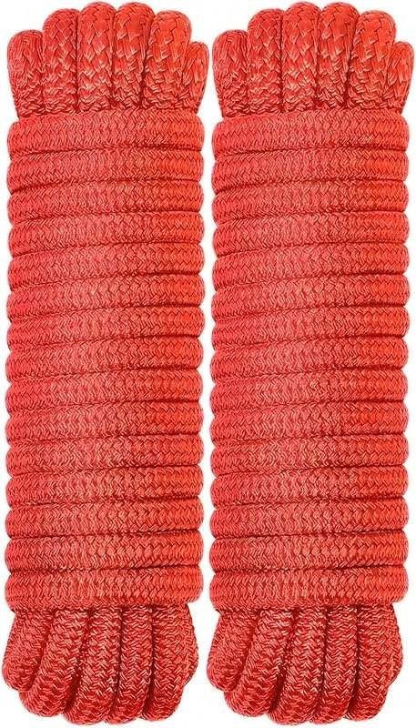 Boat Dock Lines 3/8 Inch x 15 FT Nylon Mooring Line Boat Ropes for Docking with Loop - 2 Pack - Red — boat dock line