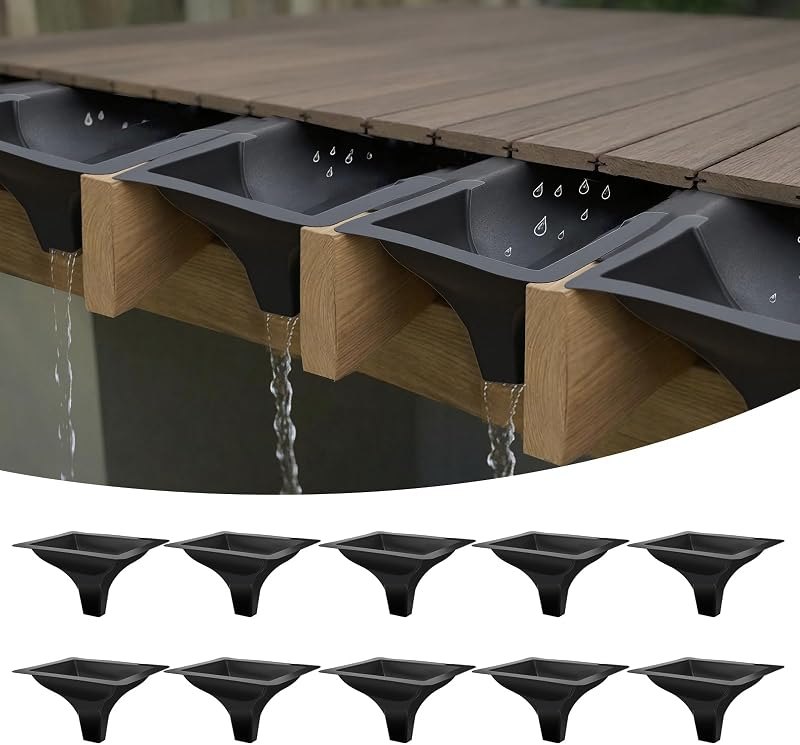 Under Deck Drainage System Downspout Gutter - 10Pack — rain gutter gloves for gutter scoop