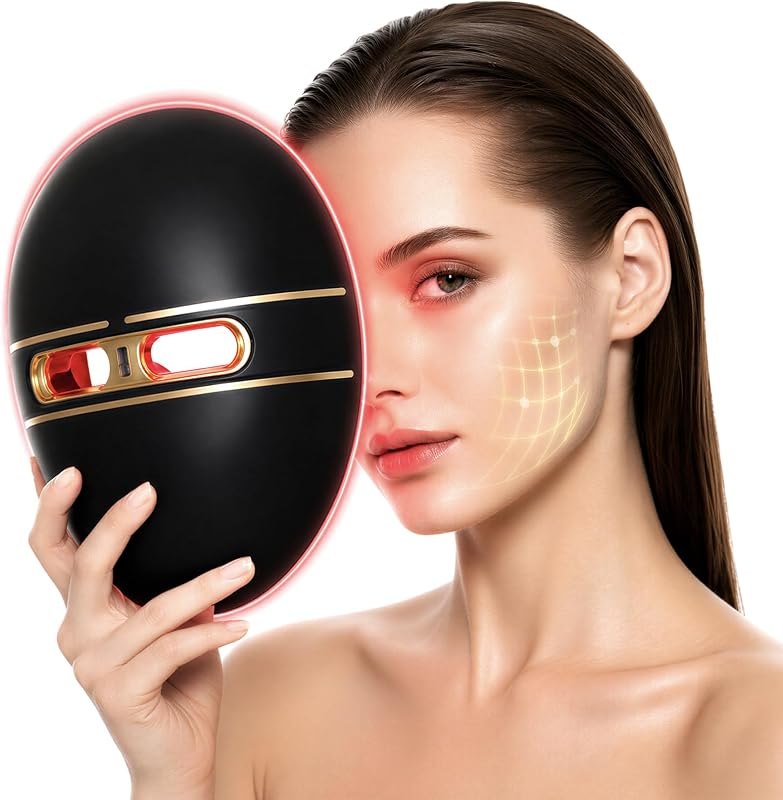 FSA Red Light Therapy Mask for Face, LED Mask for Acne Removal, Black — led red light face mask for led face masks