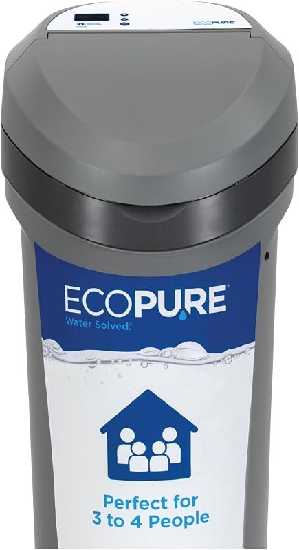 EcoPure EPS120 Whole House Water Softener for Medium Households (3-4 People) — Sediment filters and softener salt. for
