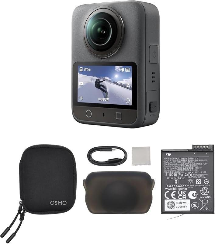 DJI Osmo 360 Camera Standard Combo, Waterproof 360° Action Camera with 1-Inch 360° Imaging, Native 8K 360° Video