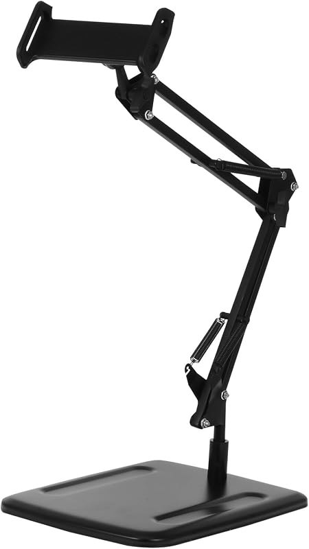 Multipurpose Mobile Phone and Tablet Stand Floor Mount with Adjustable Arm for Live Streaming and Desk Use, Compatible