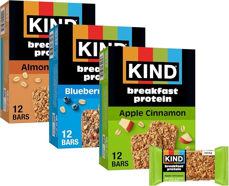 KIND Breakfast Protein Bars, Fruity Flavors Variety Pack, 8g Protein, 18 ct