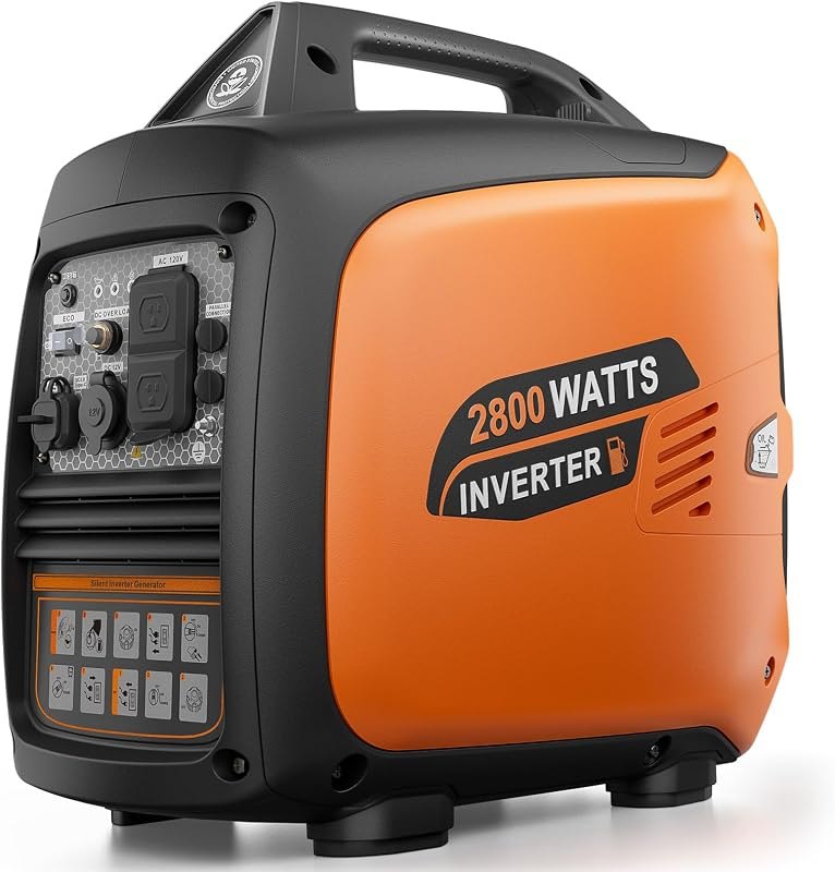 2800W Portable Inverter Generator, Quiet Gas Generator for Camping, RVs, Home Backup and Outdoor Activities, EPA