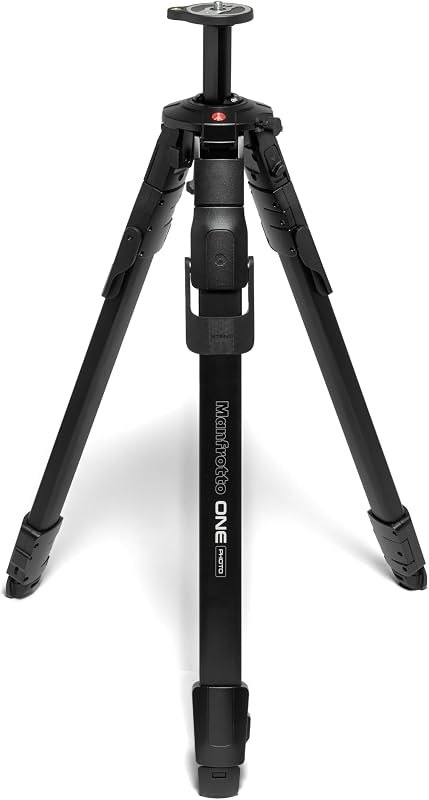 Manfrotto ONE Photo, Aluminum Tripod, 26.4 lbs Load, 90° Horizontal Column, XTEND Legs Fast Setup, Sliding Center