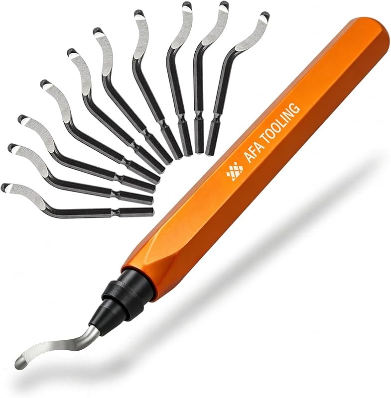 AFA Tooling Deburring Tool, 11 M2 HSS Blades, CNC Anodized Aluminum Handle — deburring tool copper for deburring tool