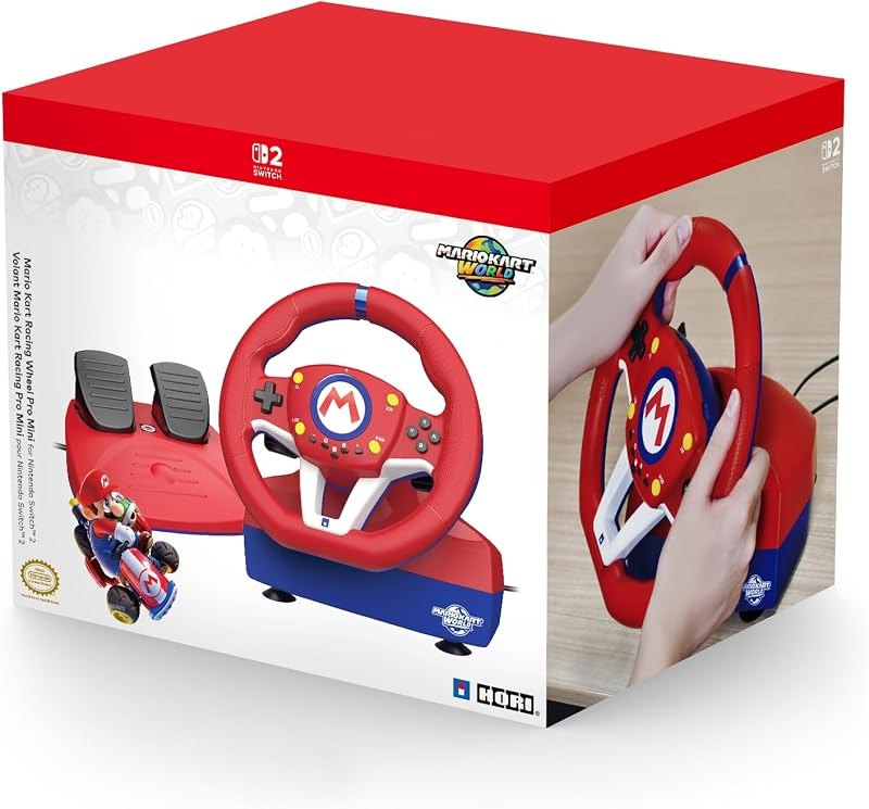 HORI Mario Kart Racing Wheel Pro Mini for Nintendo Switch 2 - Officially Licensed By Nintendo — nintendo Switch Pro
