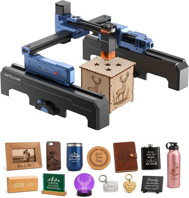 Artilume T1-P Foldable Laser Engraver,7000mW Lazer Cutter with App Control — Laser cutters and engravers, without for