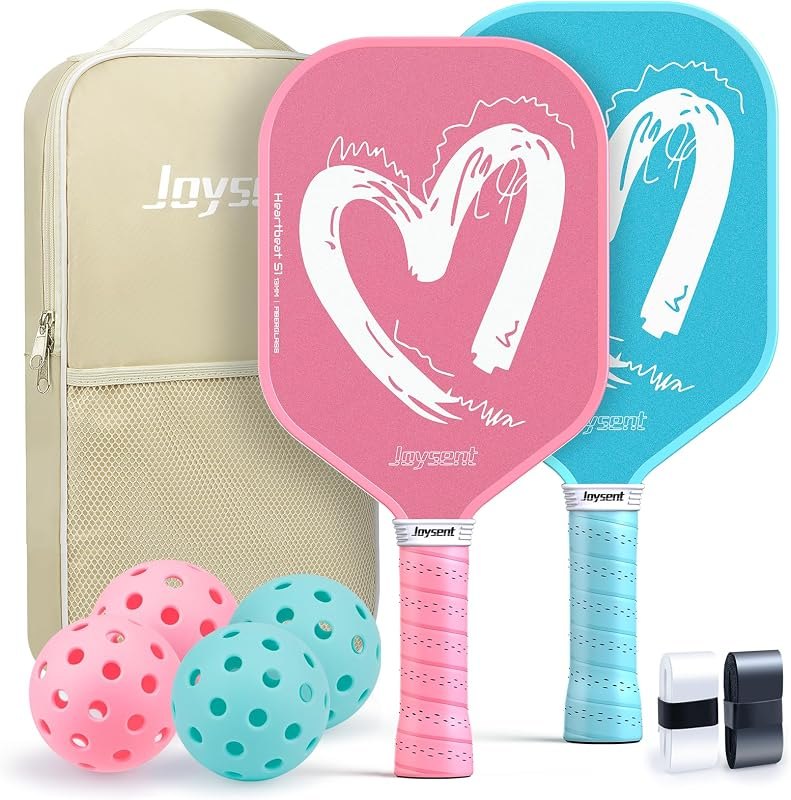 Pickleball Paddles Set of 2, Lightweight Pickleball Racket for Beginner, USAPA Approved Fiberglass Surface Pickleball