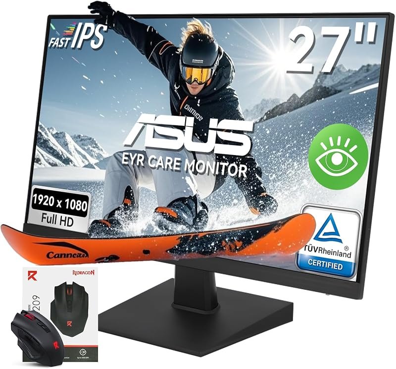 ASUS VA27EHE 27" Eye Care Monitor,Full HD 1920x1080 Computer Monitor,75Hz,IPS,Adaptive-Sync,Eye Care Plus