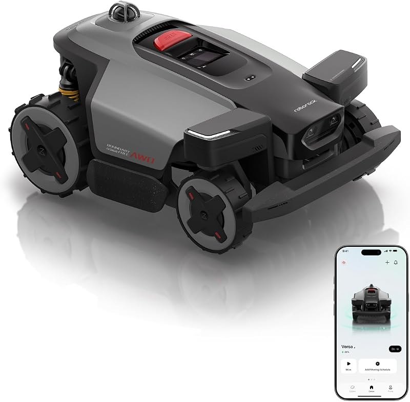 roborock RockMow X120H LiDAR AWD Robot Lawn Mower for up to 0.49 Acre, Wire-Free RTK Free with Dual- LiDAR AI Auto