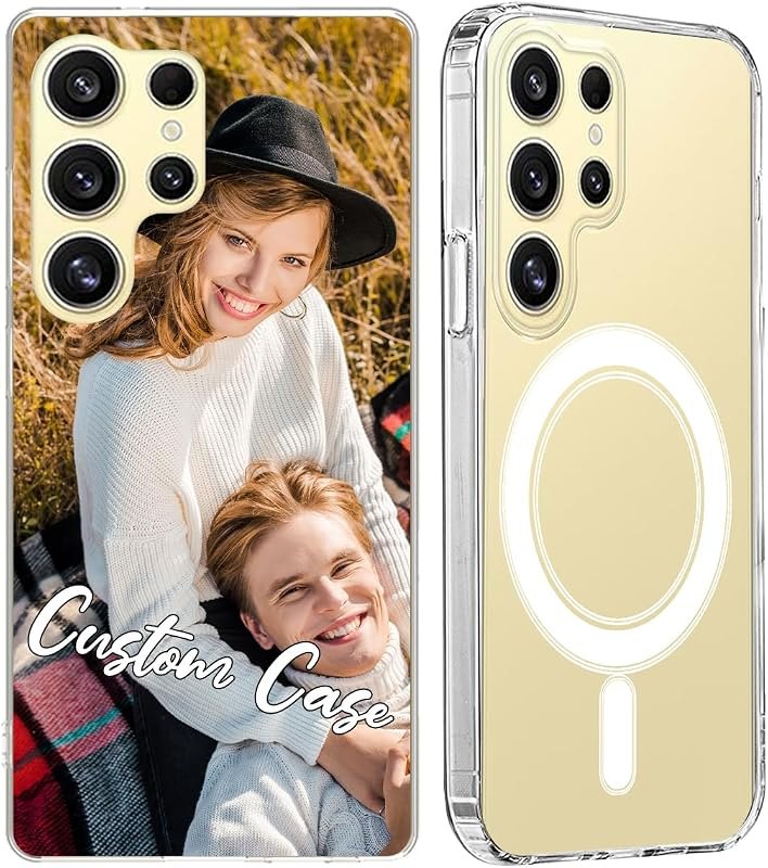 Custom Case for Samsung Galaxy S25 Ultra - Personalized Clear Phone Case with Photo, Text, Name, Compatible with