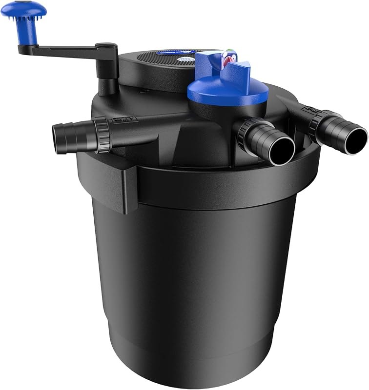 Three seconds 1580GPH Bio Pressure Pond Filter with 13W Cleaning Light — pressure filter pond for pond filter rated