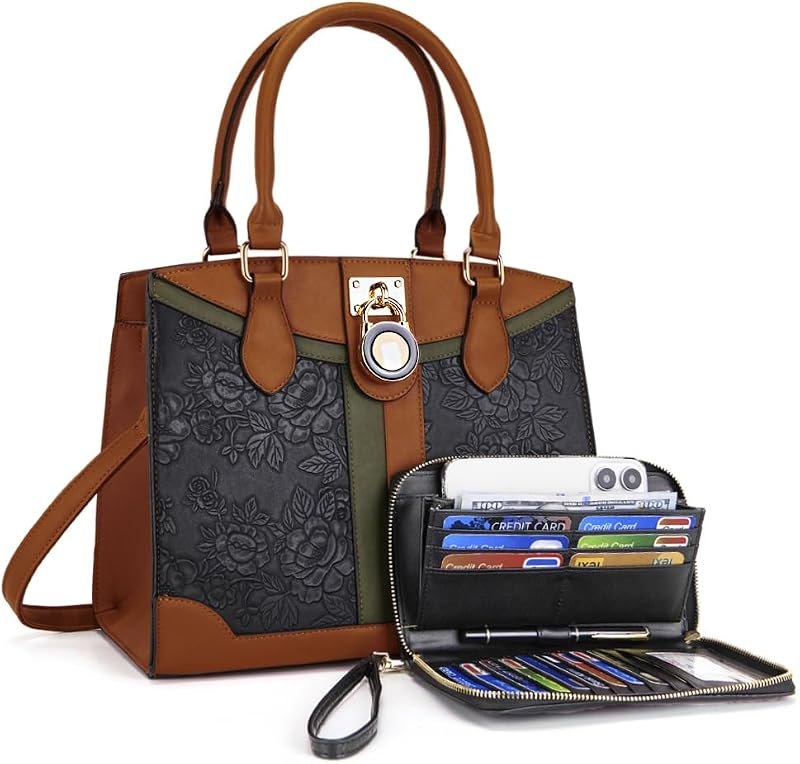 Luxe Purses with RFID Wallet Set Women Tote Handbag Shoulder Bag — handbags structured tote for handbags structured tote