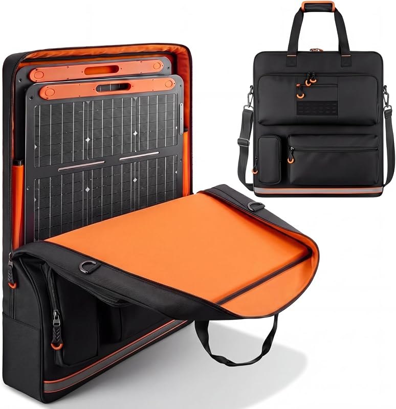 Solar Panel Storage Bag Compatible with Jackery Solarsaga 100w 100x Panels, 24.8" x 22.05" x 4.33" Padded Carrying
