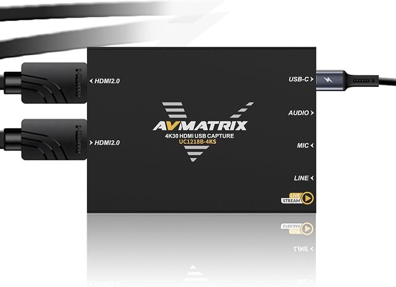AVMATRIX 4K60 HDMI2.0 to USB Capture Cards for PS5/Xbox VRR/HDR10 Plug&Play