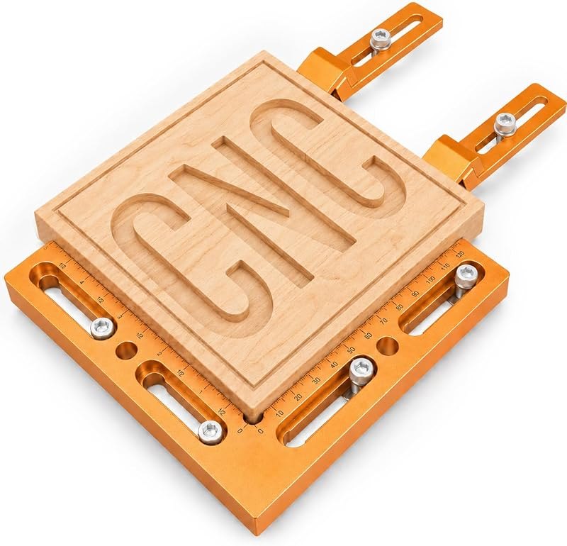 Fuzqq CNC Positioning Side Clamps, Aluminum Low Profile Vise for CNC Router Machines, T-Slot & Perforated Tables