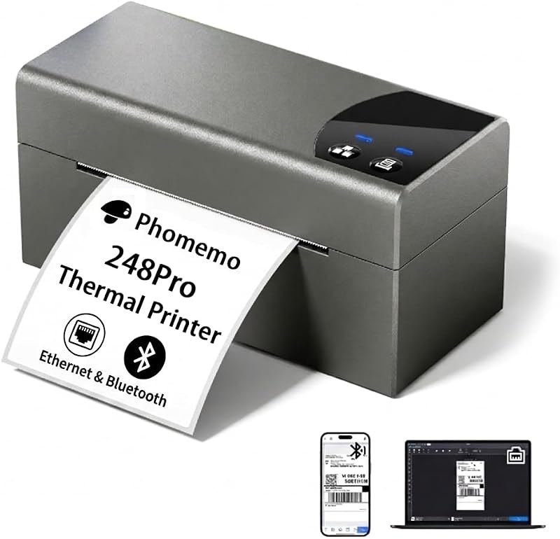 Phomemo Thermal Label Printer with Ethernet & Bluetooth Connectivity — best 4x6 label printer for 4x6 label printer