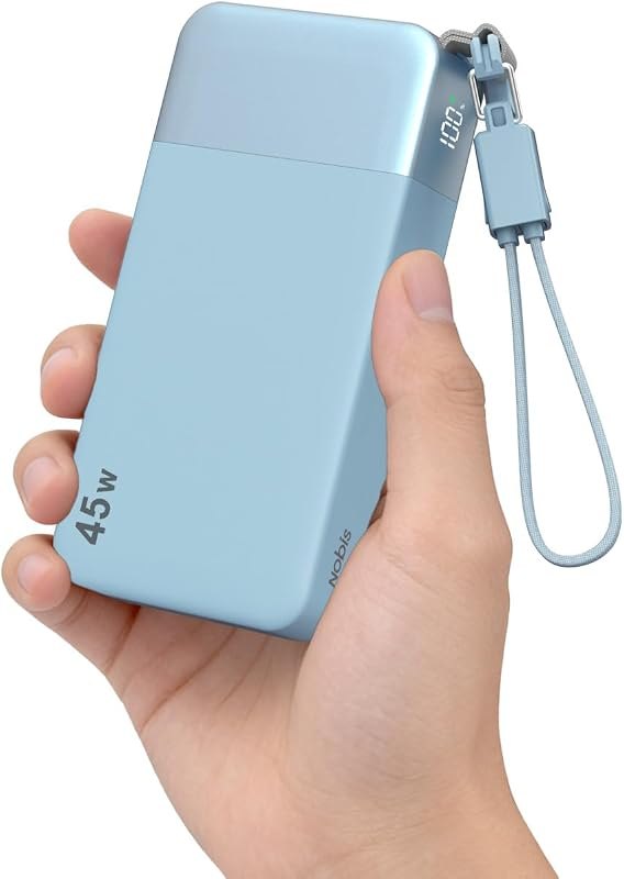 NOBIS Portable Charger, 45W 20000mAh Power Bank with Detachable USBC Cable