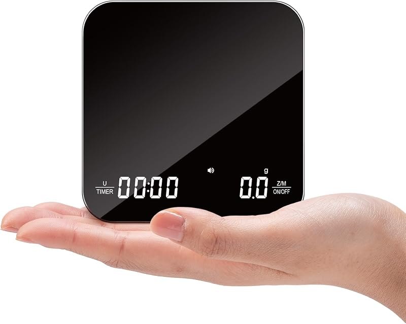 Mik-Nana Mini Coffee Scale with Timer, 2kg/0.1g Rechargeable Espresso Scale