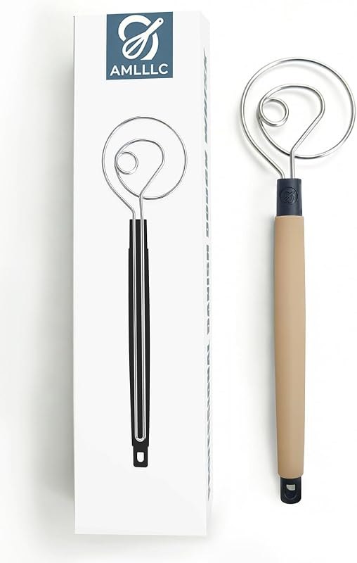 Danish Dough Whisk Heavy Duty 13.5" - Dishwasher-Safe Baking Tool (Beige) — baking steel for oven thermometer