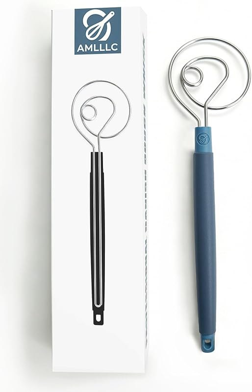 Danish Dough Whisk Heavy Duty 13.5" - Dishwasher-Safe Baking Tool (Blue) — baking dough whisk for baking dough whisk