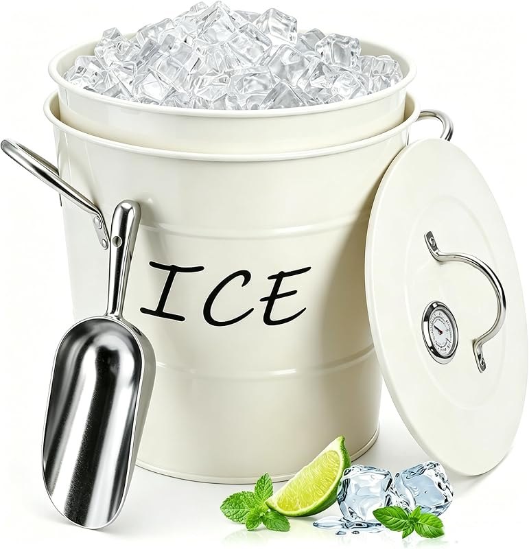 4L Ice Bucket with Lid, Double Wall Insulated Wine Bucket — wine thermometer for wine thermometer