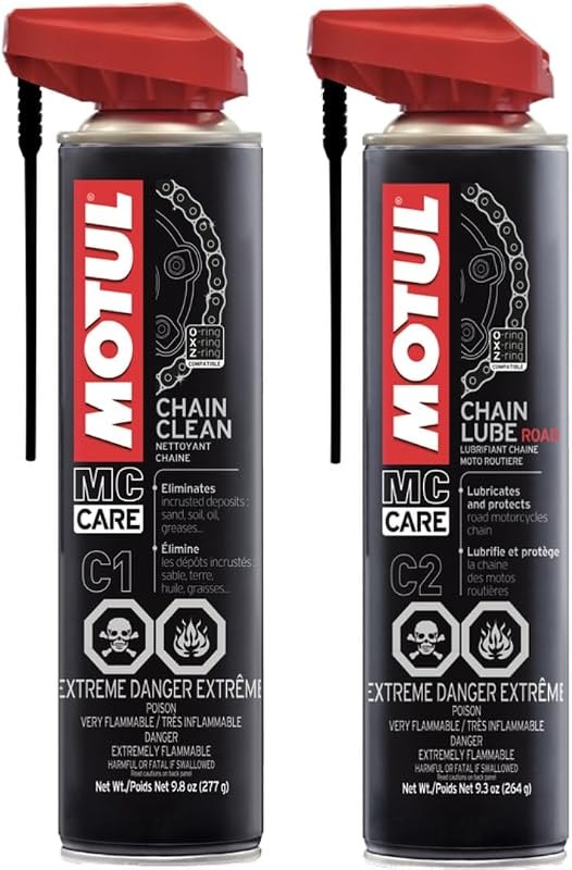 Motul C1 Chain Clean + C2 Chain Lube Road Bundle — motorcycle chain cleaner for motorcycle chain lube
