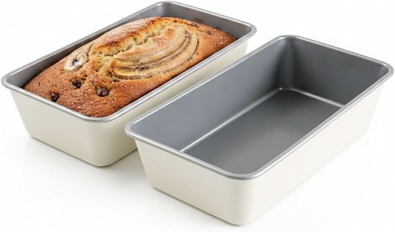 2 Pack 9x5 Inch Loaf Pan, Heavy Duty Nonstick Bread Pans for Baking — baking steel for oven thermometer
