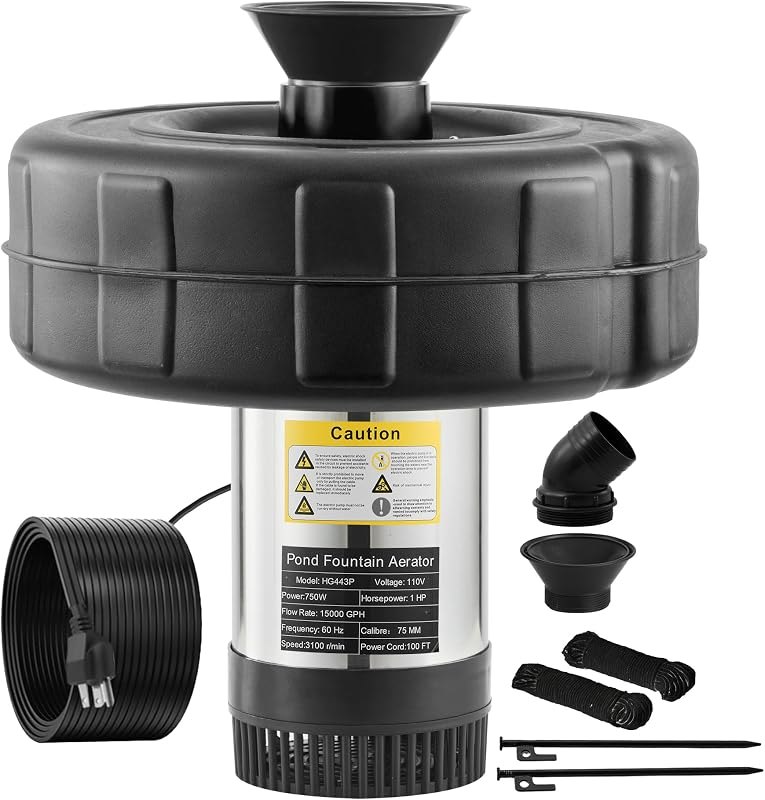 KARTOOSH Pond Fountain Aerator Stainless Steel Pond Pump — best pond air stone for pond air stone