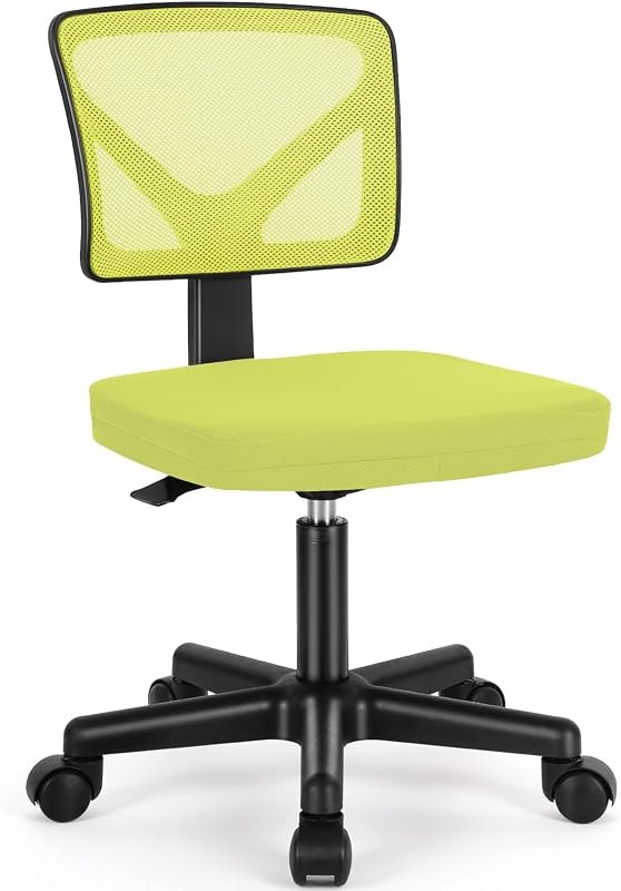 Sweetcrispy Small Armless Desk Chair, Mesh Rolling Office Chairs — mesh desk chair for mesh desk chair