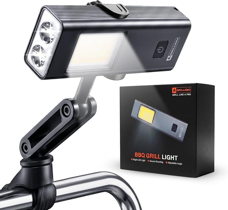 Magnetic BBQ Grill Light for Blackstone & Weber Grills - Rechargeable Grill Light for Outdoor Grilling with Front LED