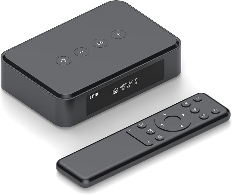 Arylic LP10 Music Receiver with AirPlay 2 & Chromecast Audio, Spotify & Tidal Connect Preamp, OLED Screen & Remote
