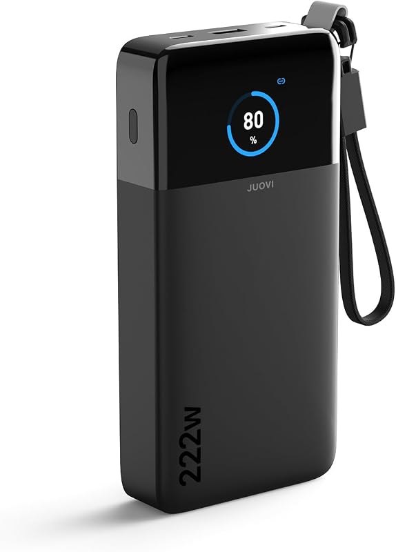 JUOVI 222W Laptop Power Bank 25000mAh Portable Charger with Detachable USB-C Cable — Laptop power bank for power banks