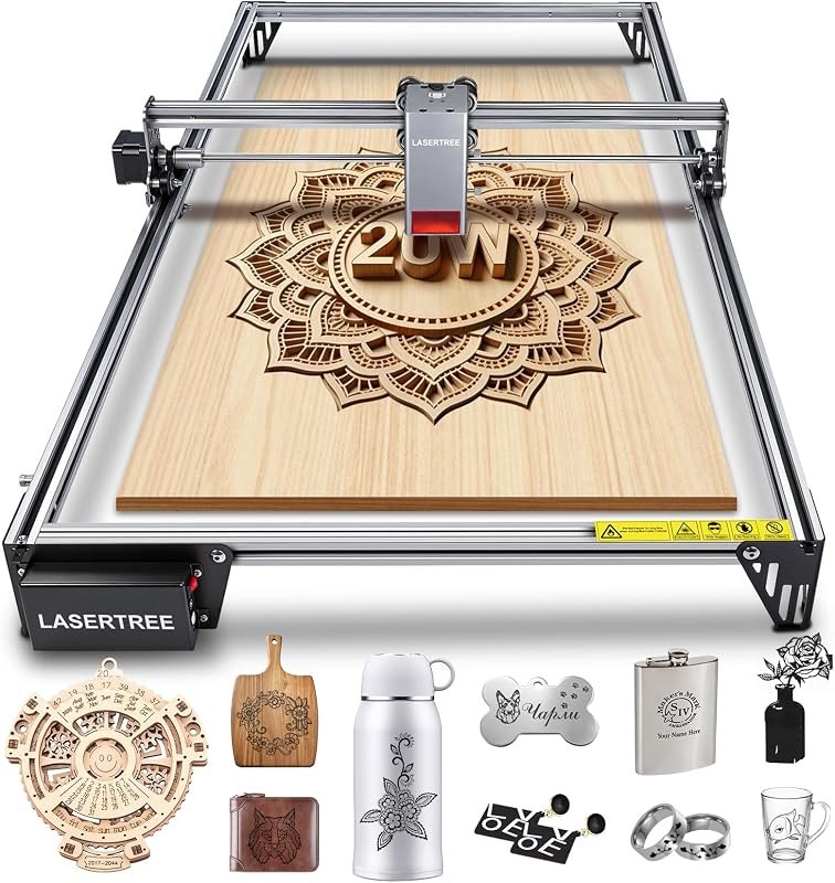 LASER TREE 20W Laser Engraver & Cutter, 15.75x31.5in Work Area — Laser cutters and engravers, without for laser