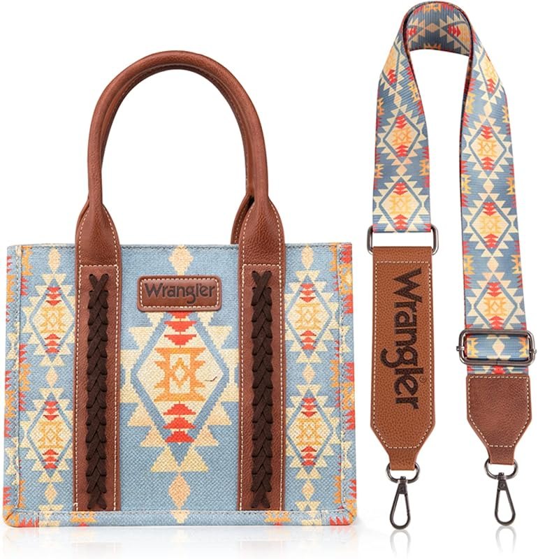 Wrangler Purse Western Tote Bag Women Aztec Top Handle Handbags with Detachable Strap — best handbags satchel handbag