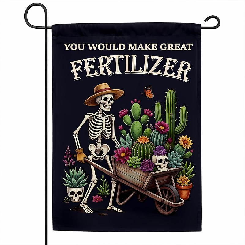 Halloween Decorations - Halloween Skeleton Garden Flag — best Outdoor halloween decorations for outdoor halloween