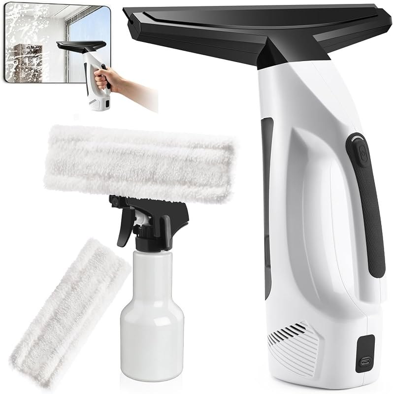 Window Vacuum Squeegee Cordless, 3-in-1 Electric Window Cleaner Tool with 2200Pa Strong Suction, 2200mAh Rechargeable