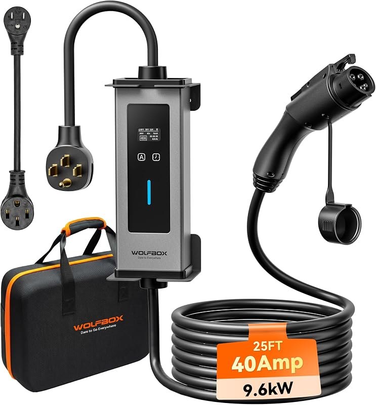 WOLFBOX Portable Level 1&2 EV Charger 40amp for J1772 EVSE(PE40) — best EV charger holster for charger holster