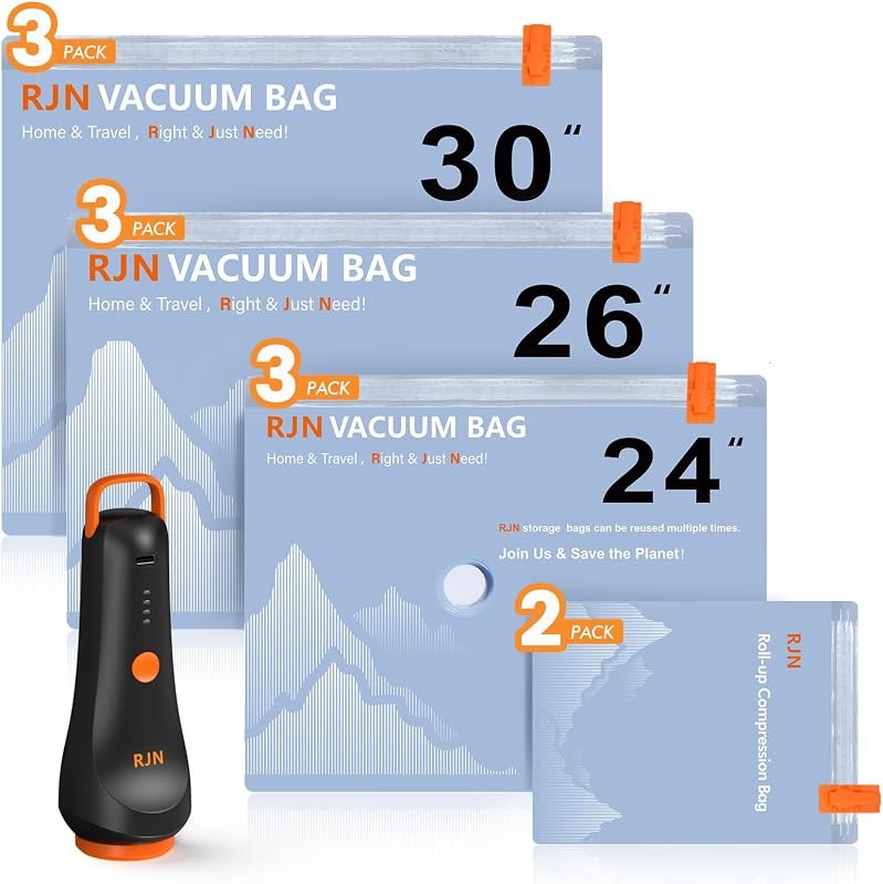 RJN Vacuum Storage Bags with Electric Pump, Vacuum Seal Bags for Clothing — storage vacuum bags for storage vacuum bags
