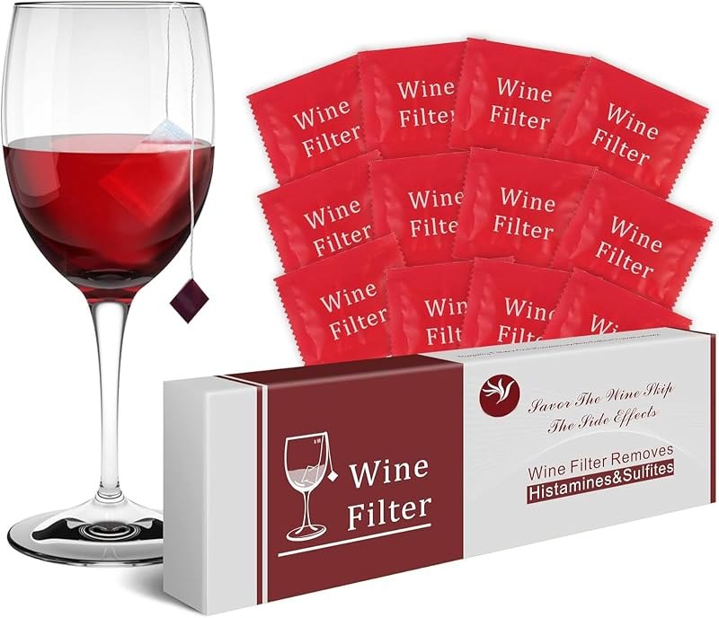 12 Pack Wine Filters Bags, Wine Purifier Remover Histamines Sulfites, Gifts for Wine Lovers, Sulfite Remover Tool —