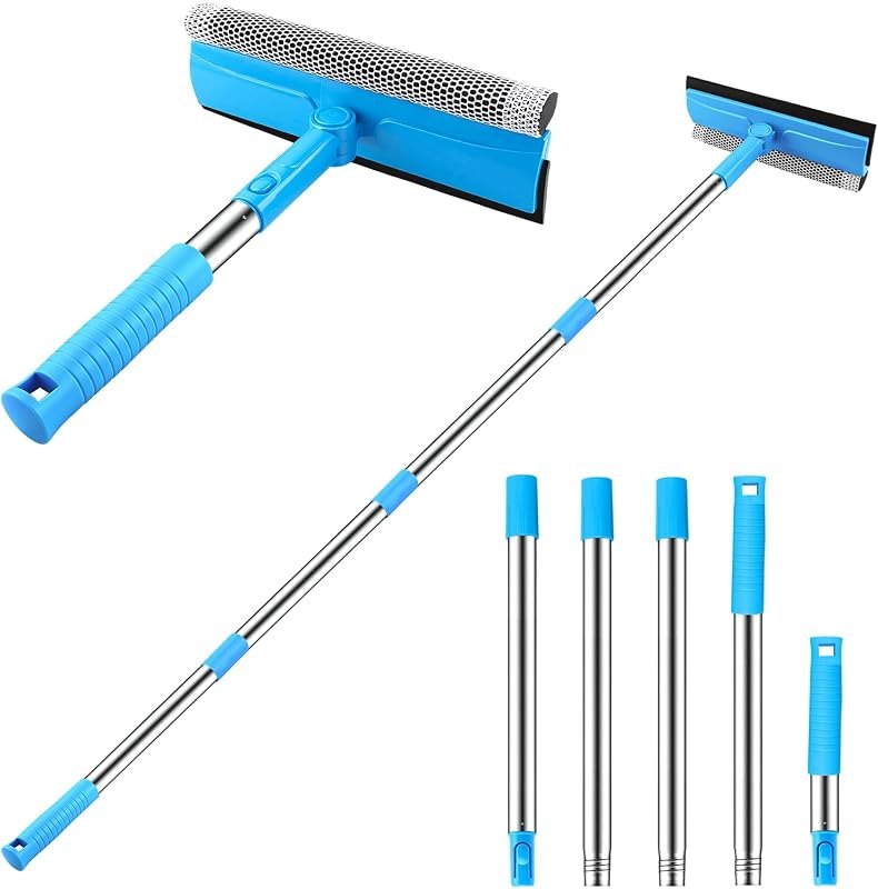 SetSail Window Squeegee 2 in 1 Window Cleaner Tool with 57in Extension Pole — best window shower squeegee vacuum for